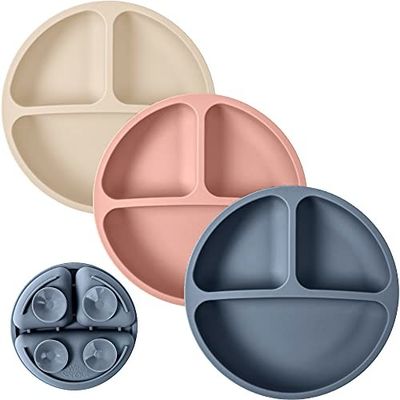Kuchenka mikrofalowa Maluch Baby 100% silikonowe dzielone talerze spożywcze bez BPA z odsysaniem